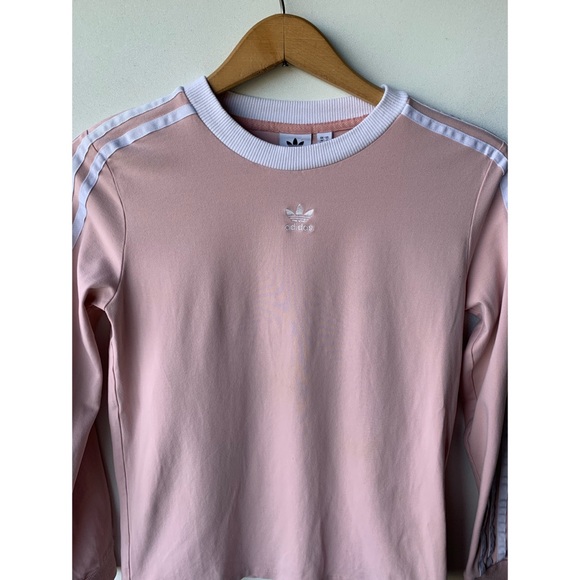 Small, Adidas, Essentials blush beige 3 stripe long sleeve - Picture 4 of 14